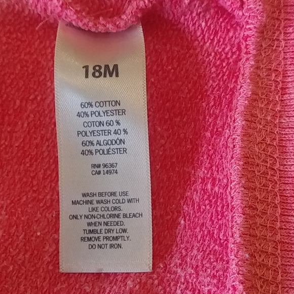Oshkosh Girl's "Awesome" Pink Front Zippered Hoody - Picture 7 of 8